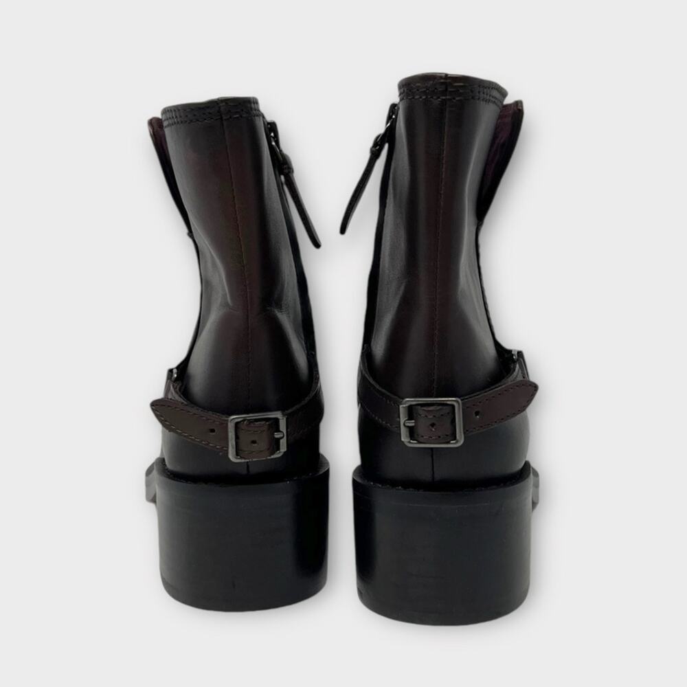 Franco Sarto Colt Leather Ankle Bootie in Brown Size 7 - Picture 3 of 10